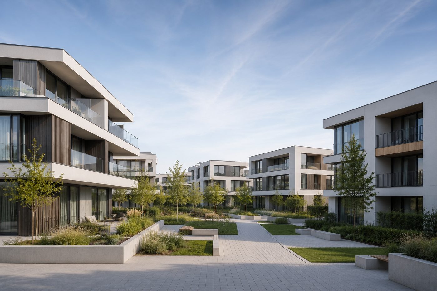 Modernes Wohnquartier – Mehrfamilienbau